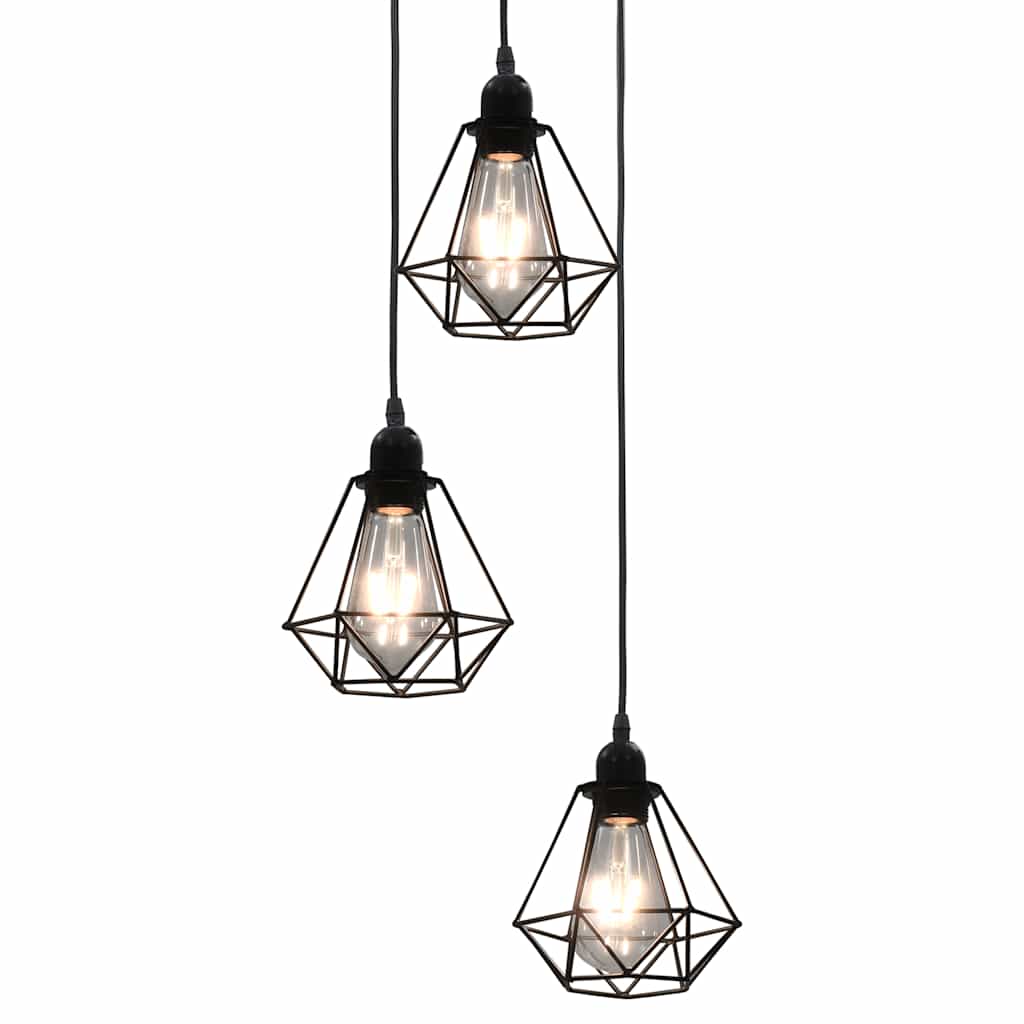 Laelamp, teemandidisain, must, 3 x E27 pirni