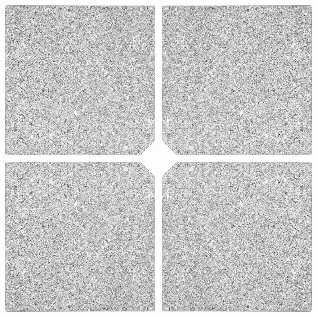 Päevavarju raskusplaadid, 4 tk, hall graniit, kandiline, 100 kg