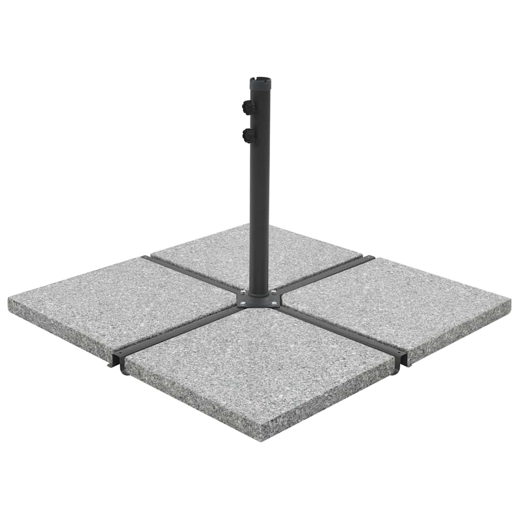 Päevavarju raskusplaadid, 4 tk, hall graniit, kandiline, 100 kg