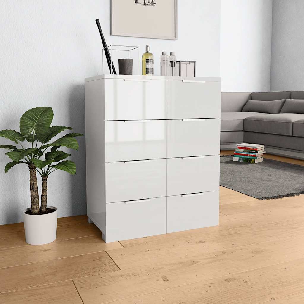 Puhvetkapp kõrgläikega valge, 60x35x80 cm, tehispuit