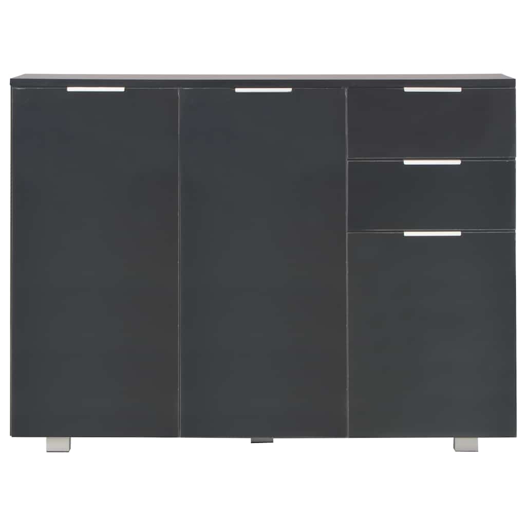 Puhvetkapp, kõrgläikega must, 107x35x80,5 cm