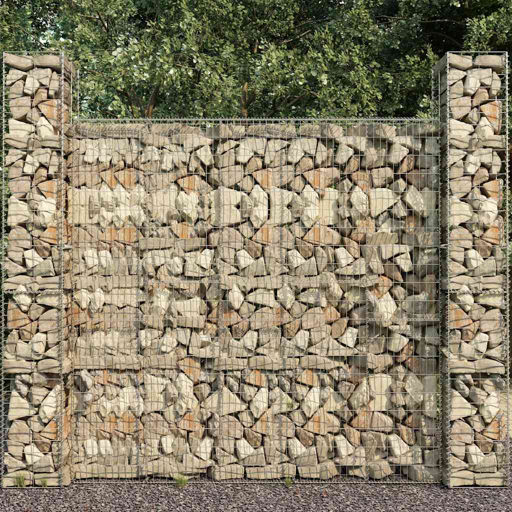 Gabioonkorvid 3 tk, tsingitud teras 25 x 25 x 197 cm