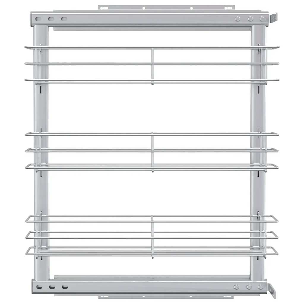 3 riiuliga väljatõmmatav traatkorv hõbedane 47x15,5x55,5 cm