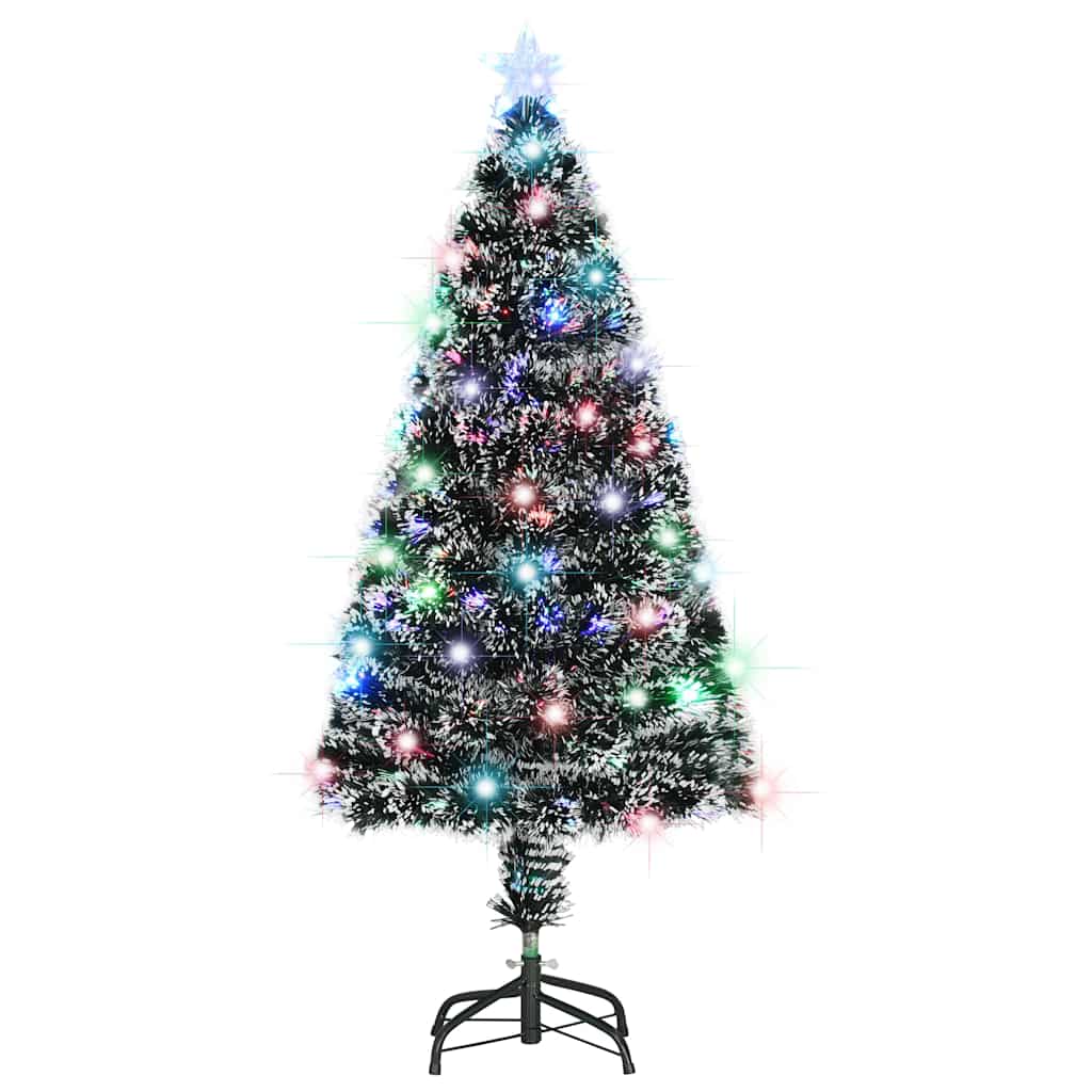 Valgustatud kunstjõulukuusk alusega ja LED, 120 cm, kiudoptiline