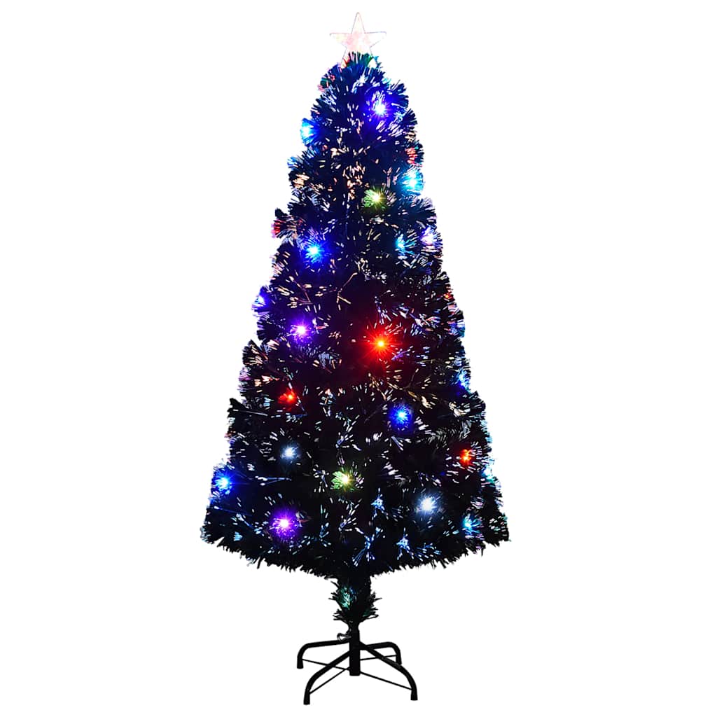 Valgustatud kunstjõulukuusk alusega ja LED, 150 cm, kiudoptiline