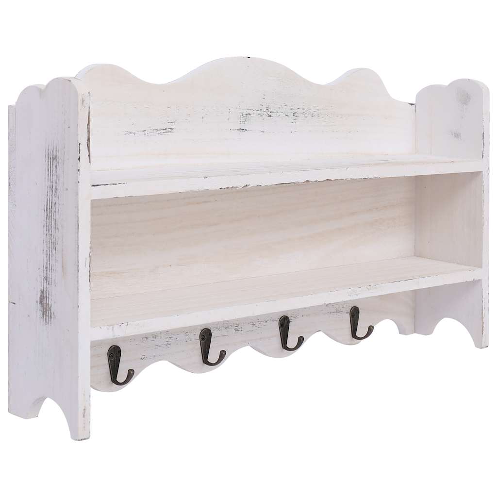 Seinale kinnitatav riidenagi, valge, 50 x 10 x 30 cm, puidust