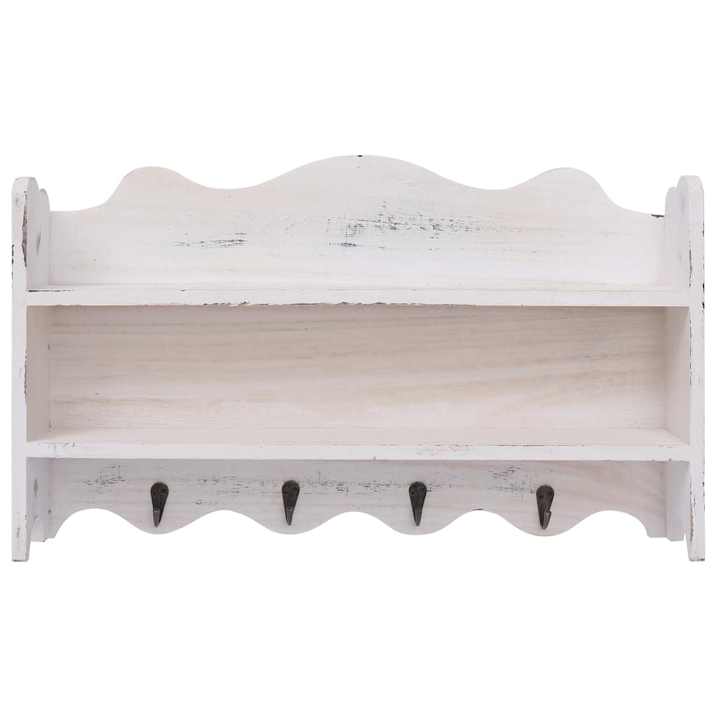 Seinale kinnitatav riidenagi, valge, 50 x 10 x 30 cm, puidust