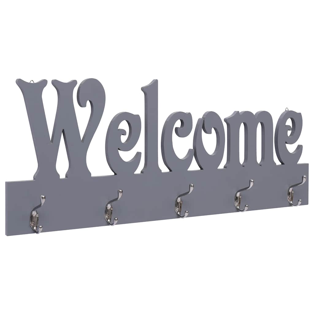 Seinale kinnitatav riidenagi, WELCOME, hall, 74 x 29,5 cm