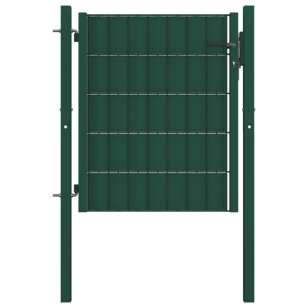 Aiavärav PVC ja terasest, 100 x 100 cm, roheline