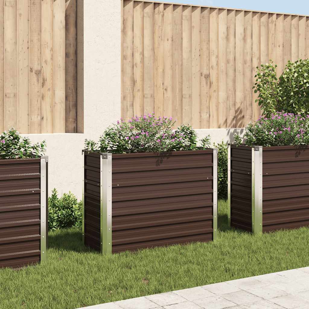 Aia taimelava pruun 100 x 40 x 77 cm tsingitud teras
