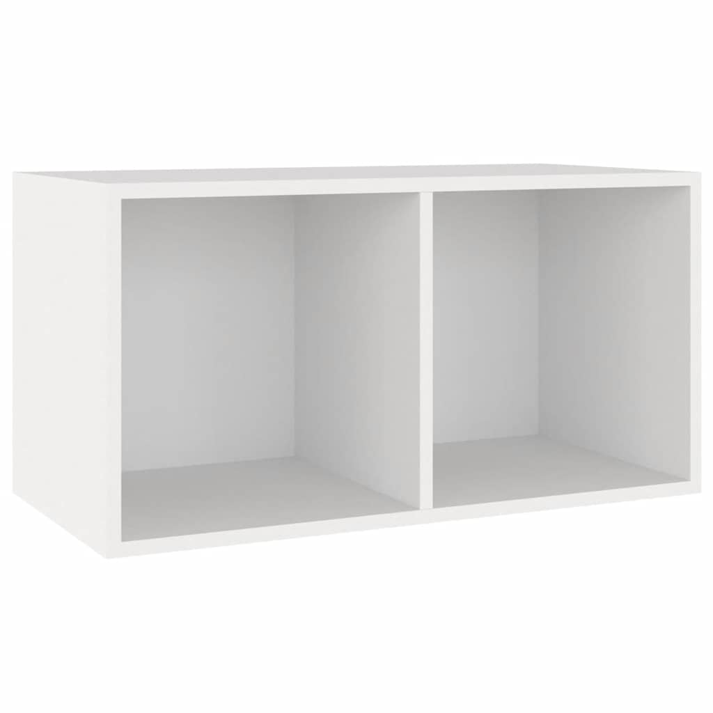 Vinüülplaatide kapp, valge, 71 x 34 x 36 cm, tehispuit