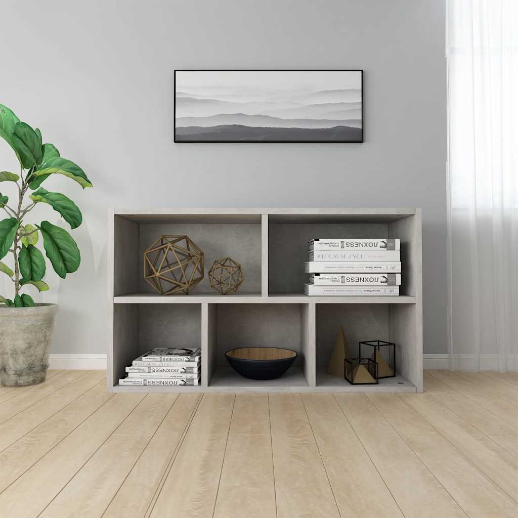 Raamaturiiul/puhvetkapp, betoonhall 50x25x80 cm, tehispuit
