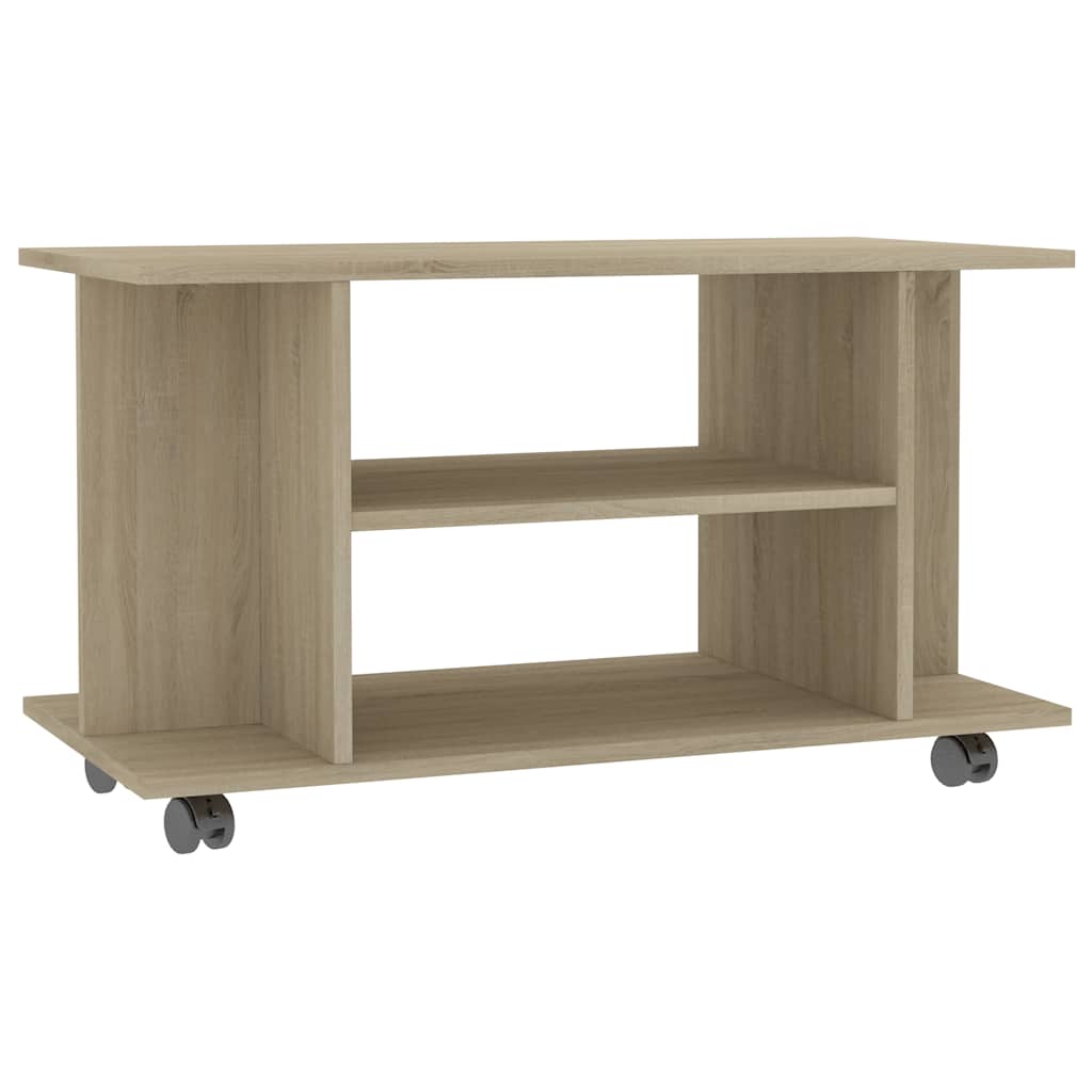 Ratastega telerikapp, Sonoma tamm 80 x 40 x 45 cm tehispuit