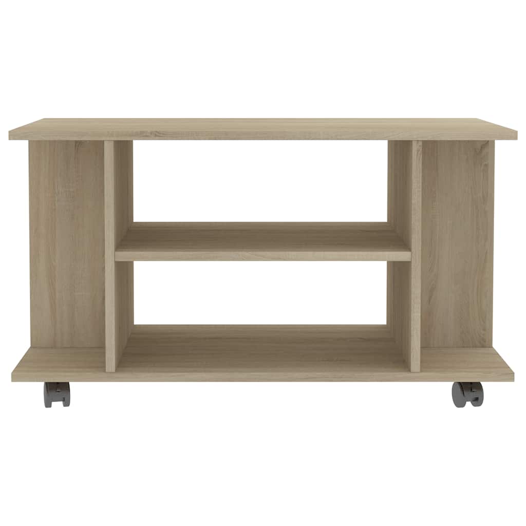 Ratastega telerikapp, Sonoma tamm 80 x 40 x 45 cm tehispuit