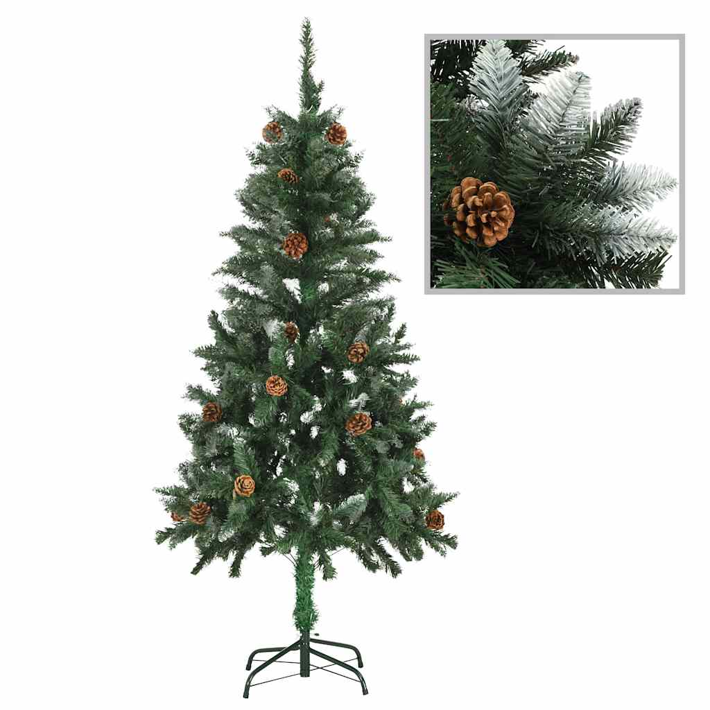 Kunstkuusk männikäbide ja valge sädelusega, 150 cm