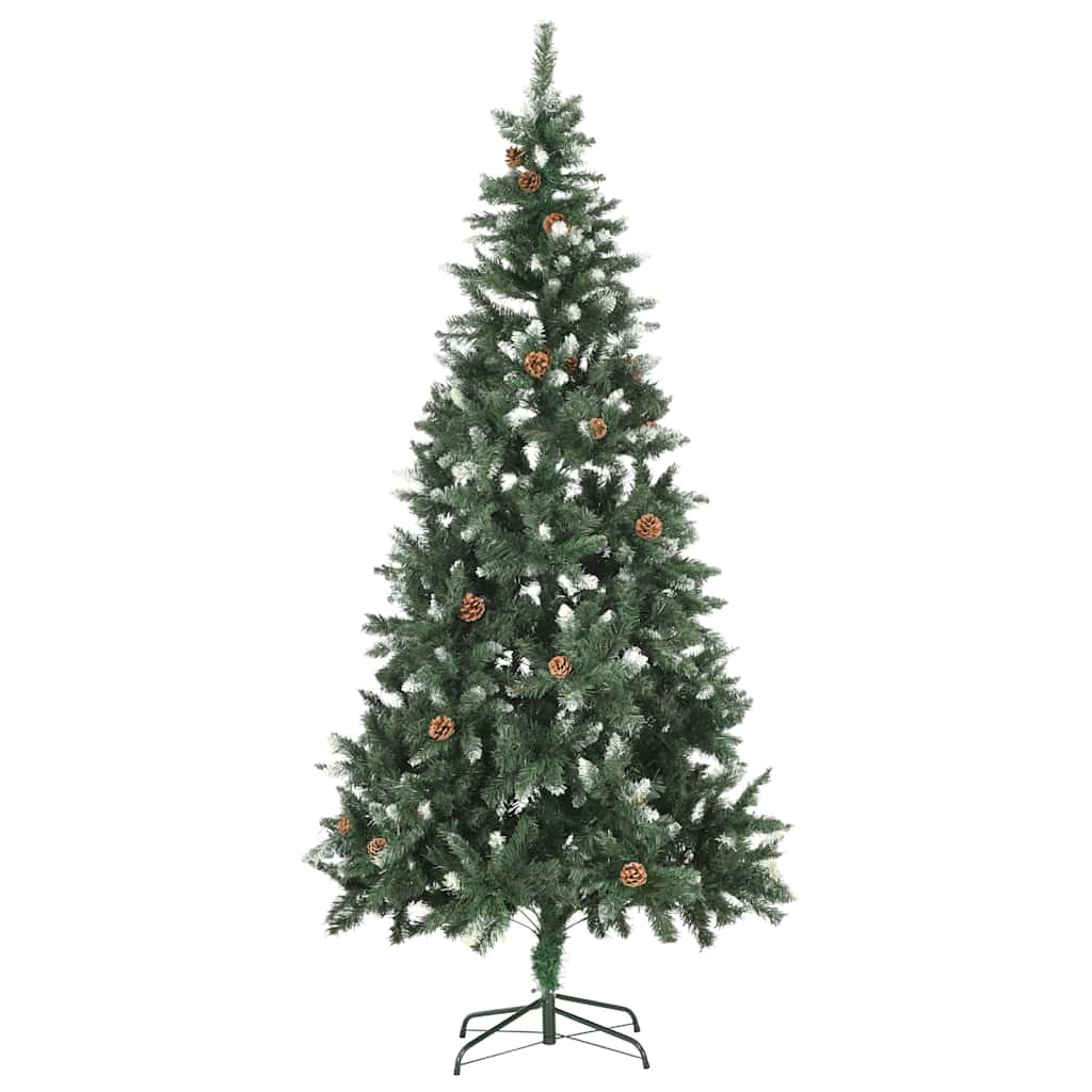 Kunstkuusk männikäbide ja valge sädelusega, 210 cm