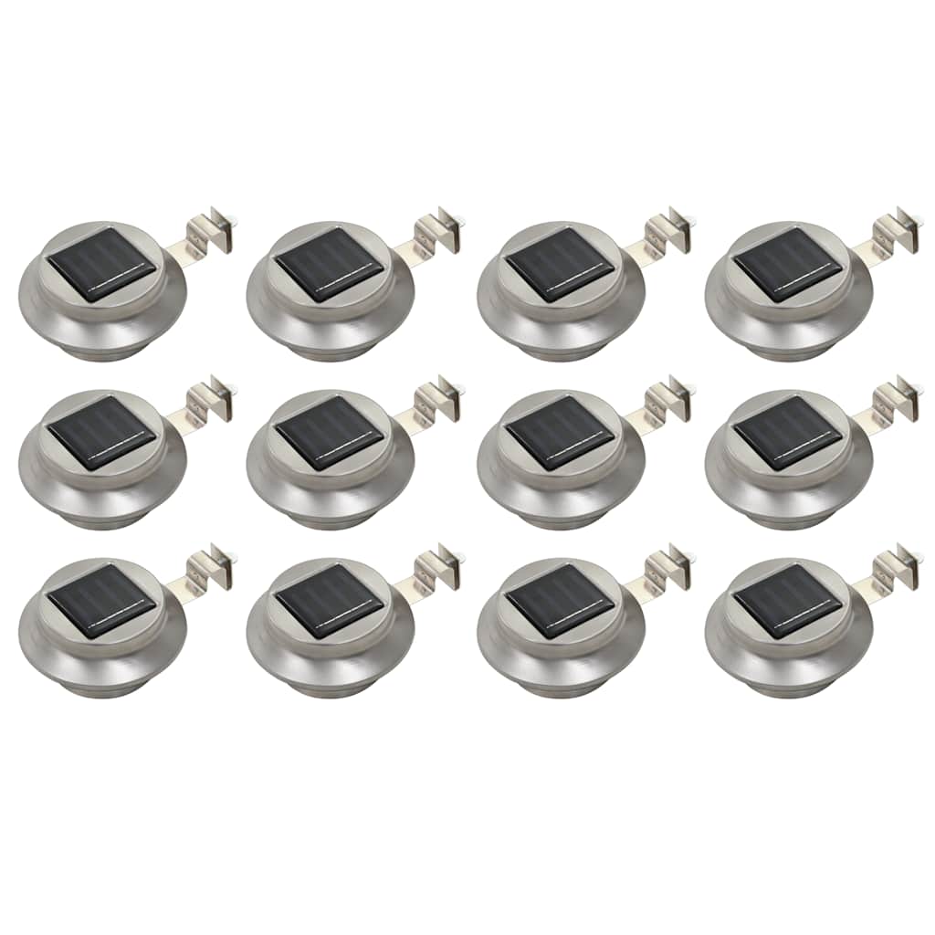 Päikesepatareiga aiavalgustid, 12 tk, LED ümmargune 12 cm valge