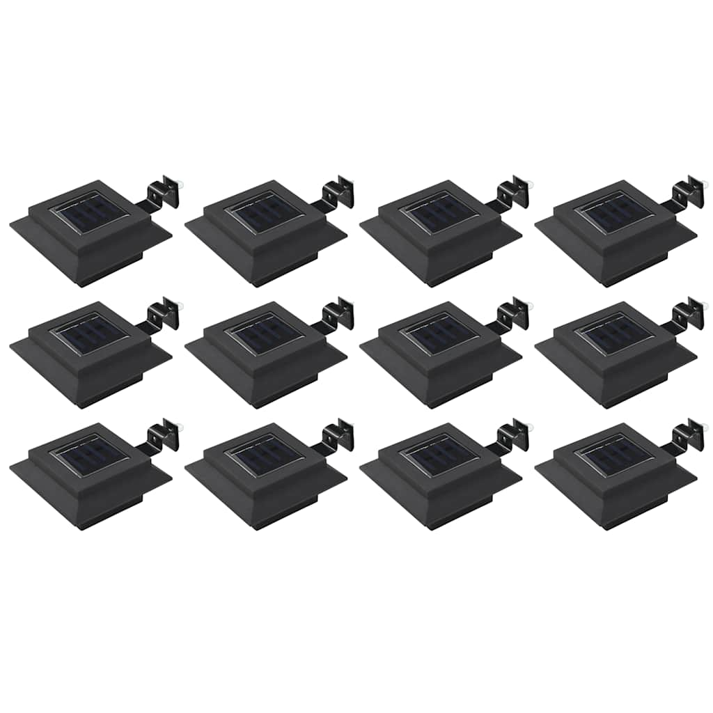Päikesepatareiga aiavalgustid 12 tk LED kandiline 12 cm must