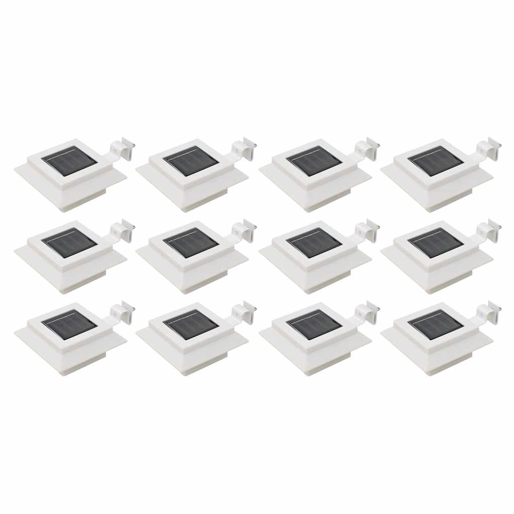 Päikesepatareiga aiavalgustid 12 tk LED kandiline 12 cm valge