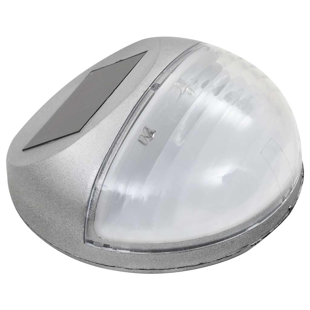 Päikesepatareiga seinavalgustid, LED, 24 tk ümmargune, hõbedane
