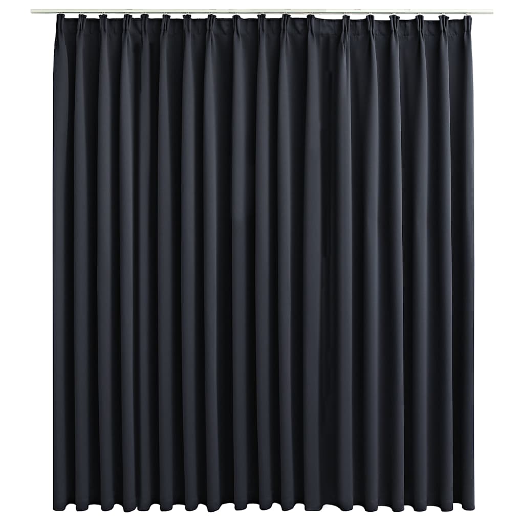 Pimendav kardin konksudega, must, 290 x 245 cm