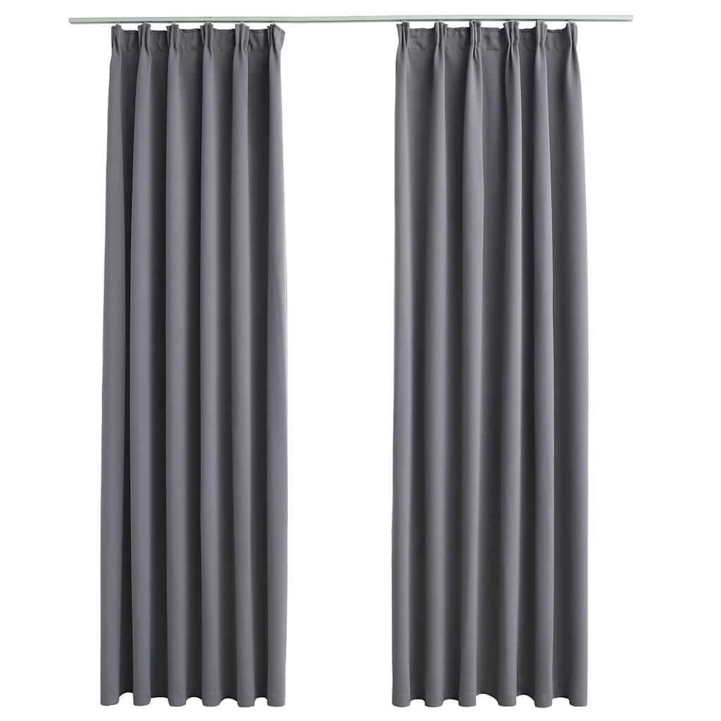 Pimendavad kardinad konksudega, 2 tk, hall, 140 x 175 cm