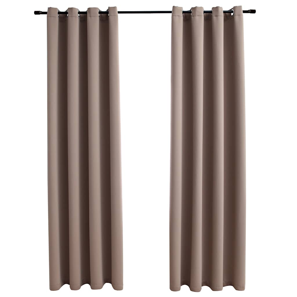 Pimendavad kardinad metallrõngastega 2 tk, pruun, 140 x 225 cm