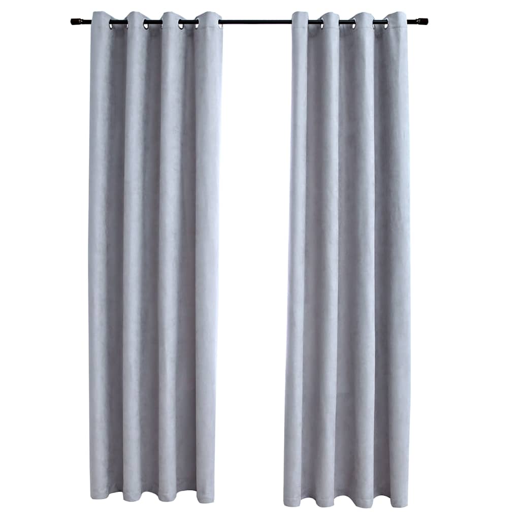 Pimendavad kardinad metallrõngastega 2 tk, hall, 140 x 175 cm