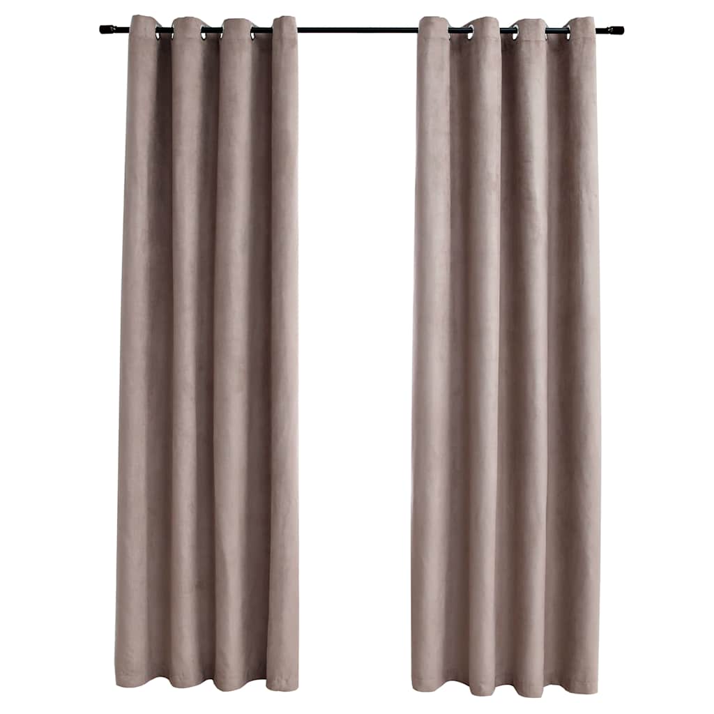 Pimendavad kardinad metallrõngastega 2 tk, pruun, 140 x 245 cm