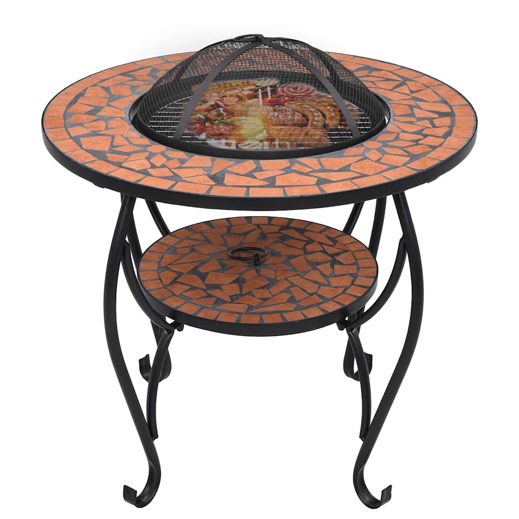 Tuleasemega laud, terrakota, 68 cm, keraamiline