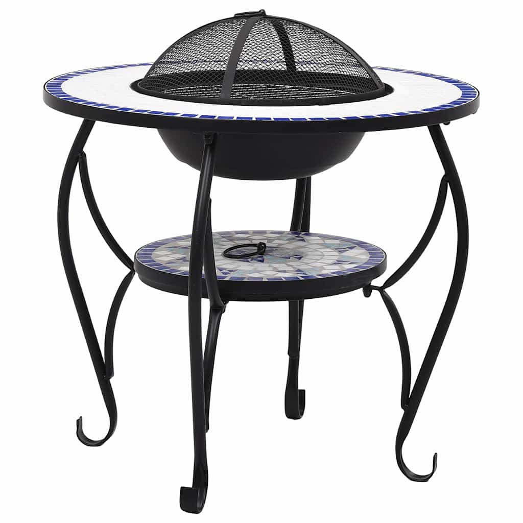 Tuleasemega laud, sinine ja valge, 68 cm, keraamiline