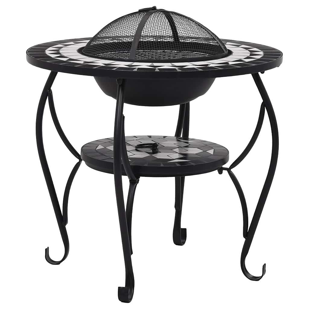 Tuleasemega laud, must ja valge, 68 cm, keraamiline