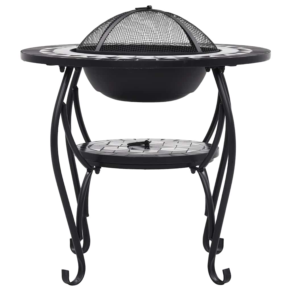 Tuleasemega laud, must ja valge, 68 cm, keraamiline