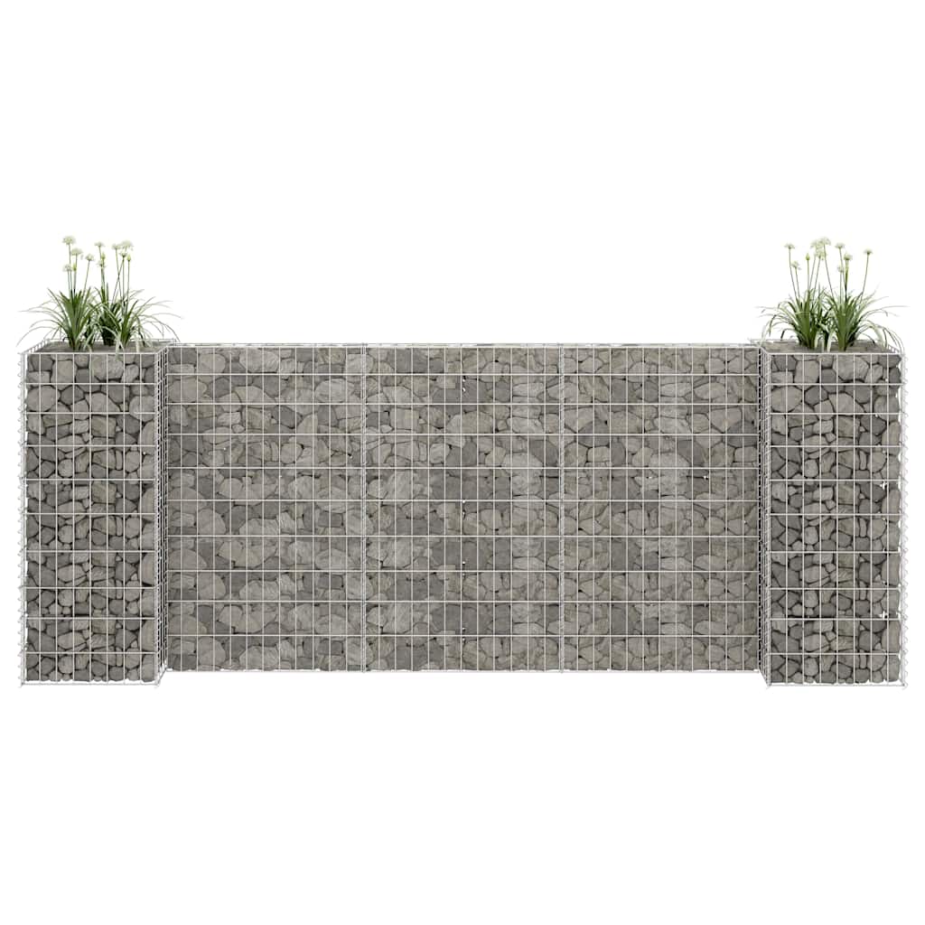H-kujuline gabioon-taimekast, terastraat, 260 x 40 x 100 cm