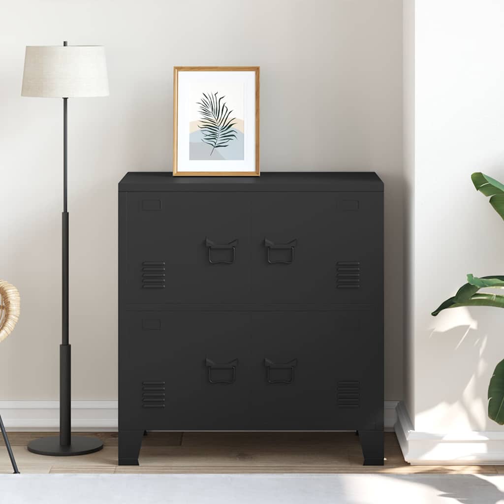 Tööstuslik hoiukirst must 75x40x80 cm teras