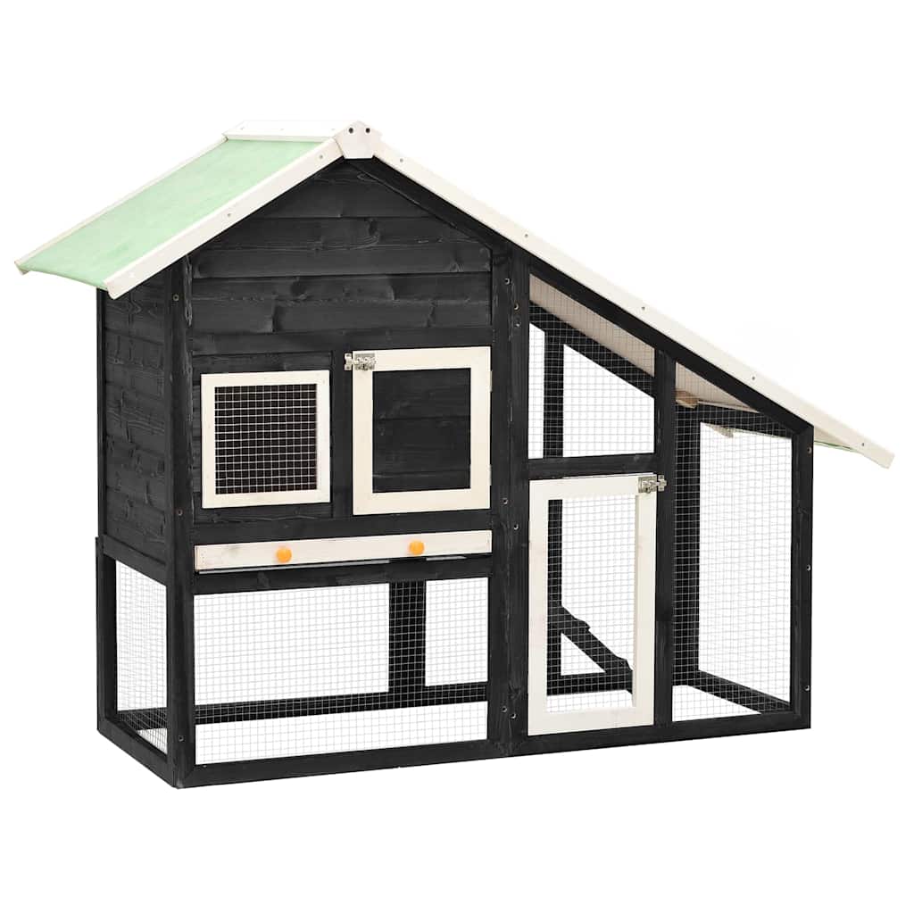 Küülikupuur, hall ja valge, 140x63x120 cm, kuusepuidust