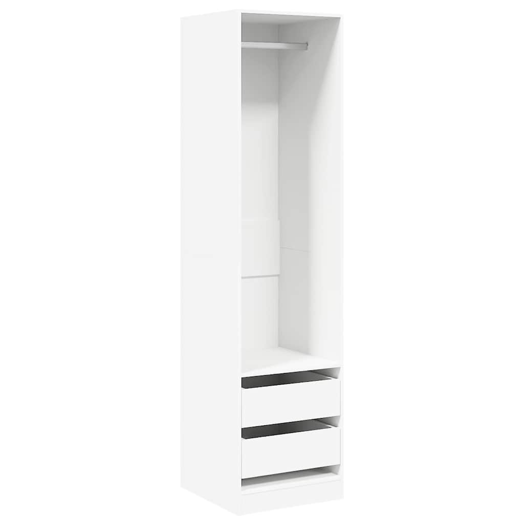 Garderoob sahtlitega valge 50x50x200 cm tehispuit