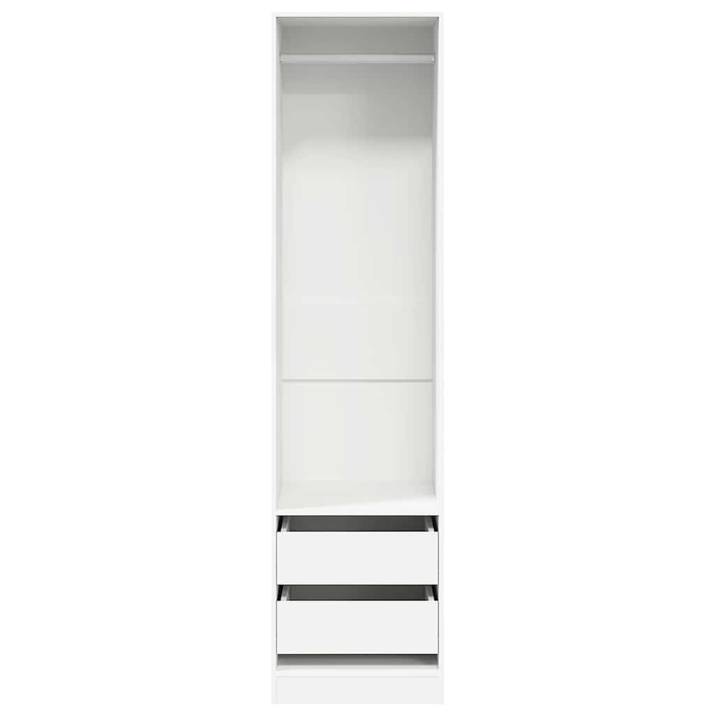Garderoob sahtlitega valge 50x50x200 cm tehispuit