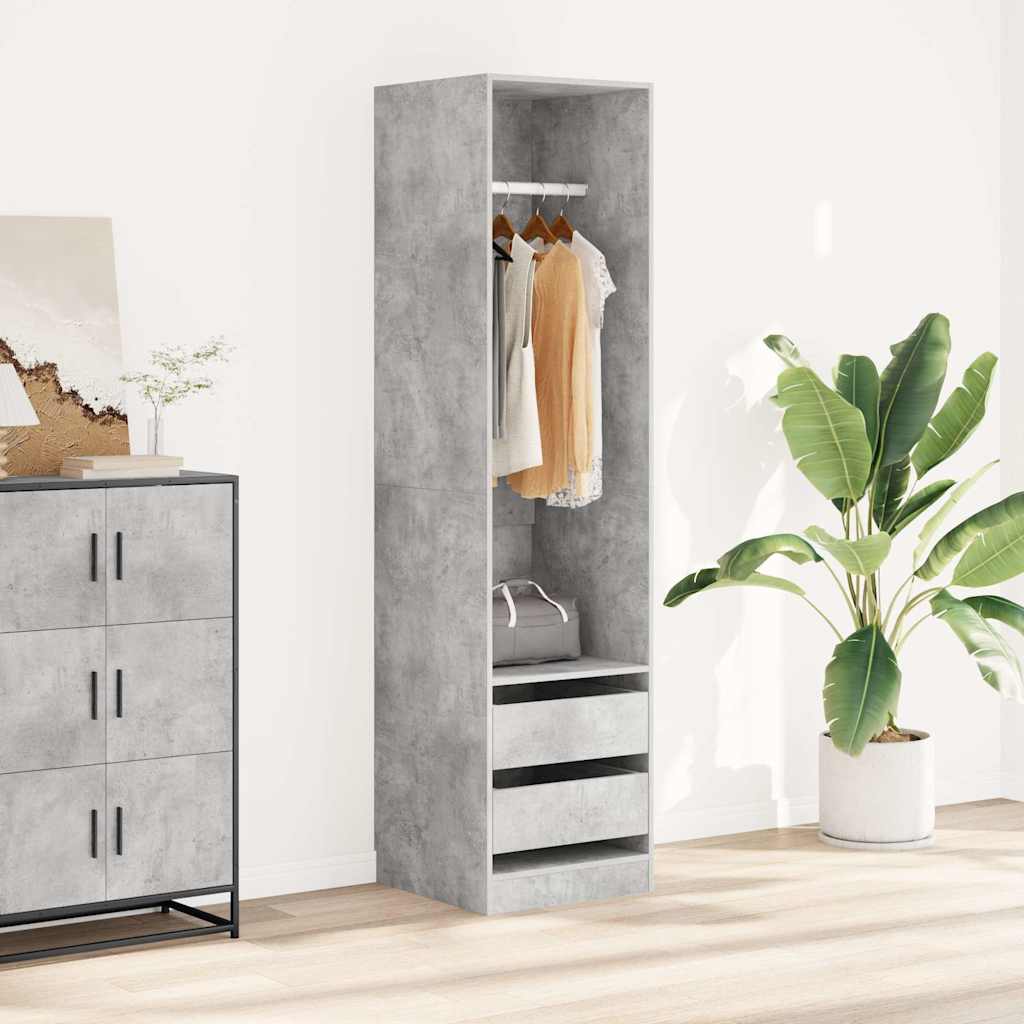 Garderoob sahtlitega betoonhall 50 x 50 x 200 cm tehispuit