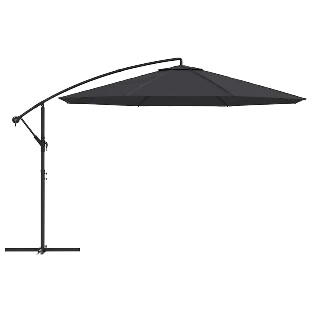 Konsooldisainiga päikesevari, teraspost, 350 cm must
