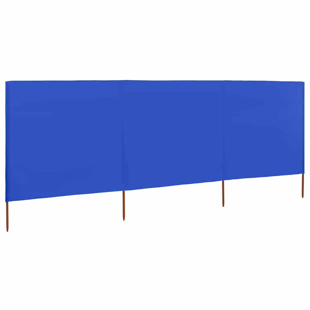 Tuulekaitse sein 3 paneelist, kangas, 400 x 80 cm, taevasinine