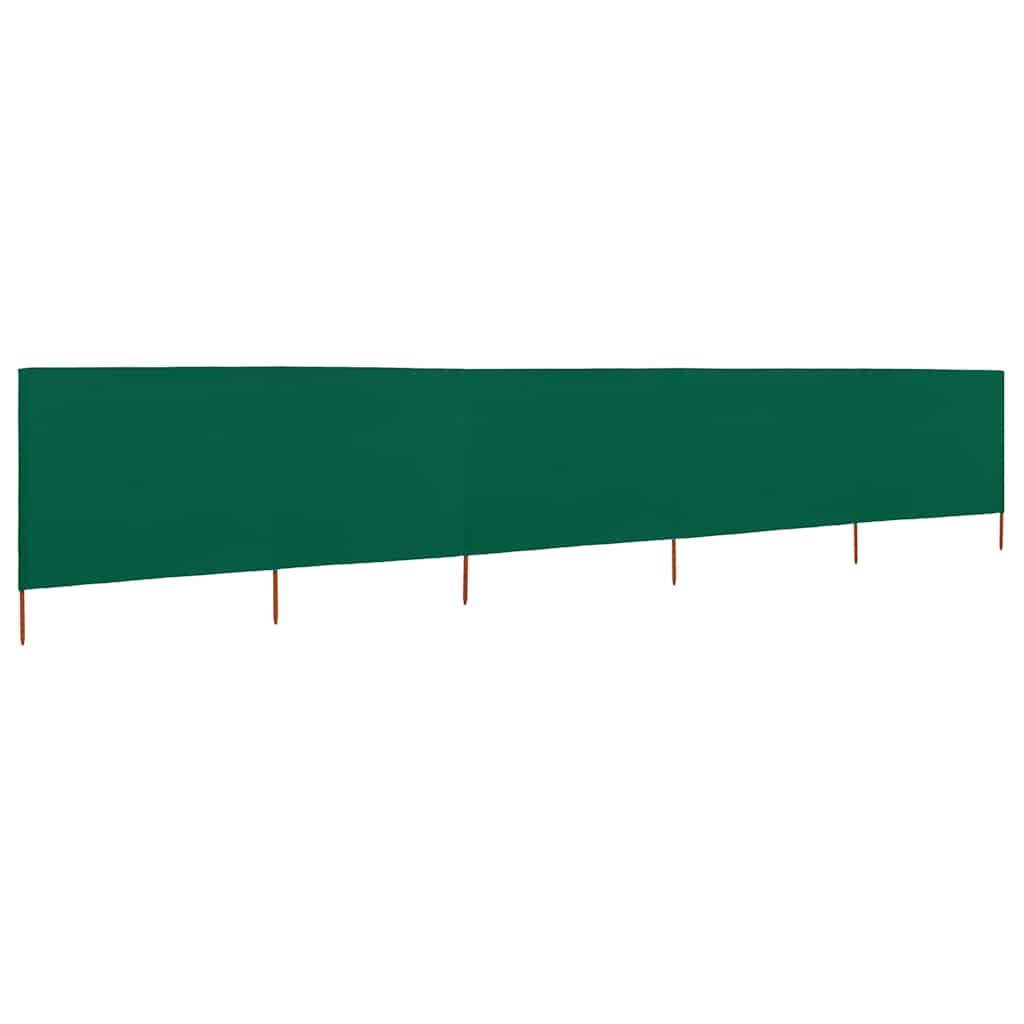 Tuulekaitse sein 5 paneelist, kangas, 600 x 80 cm roheline
