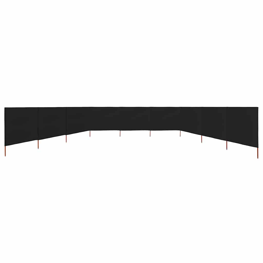 Tuulekaitse sein 9 paneelist kangas 1200 x 160 cm must