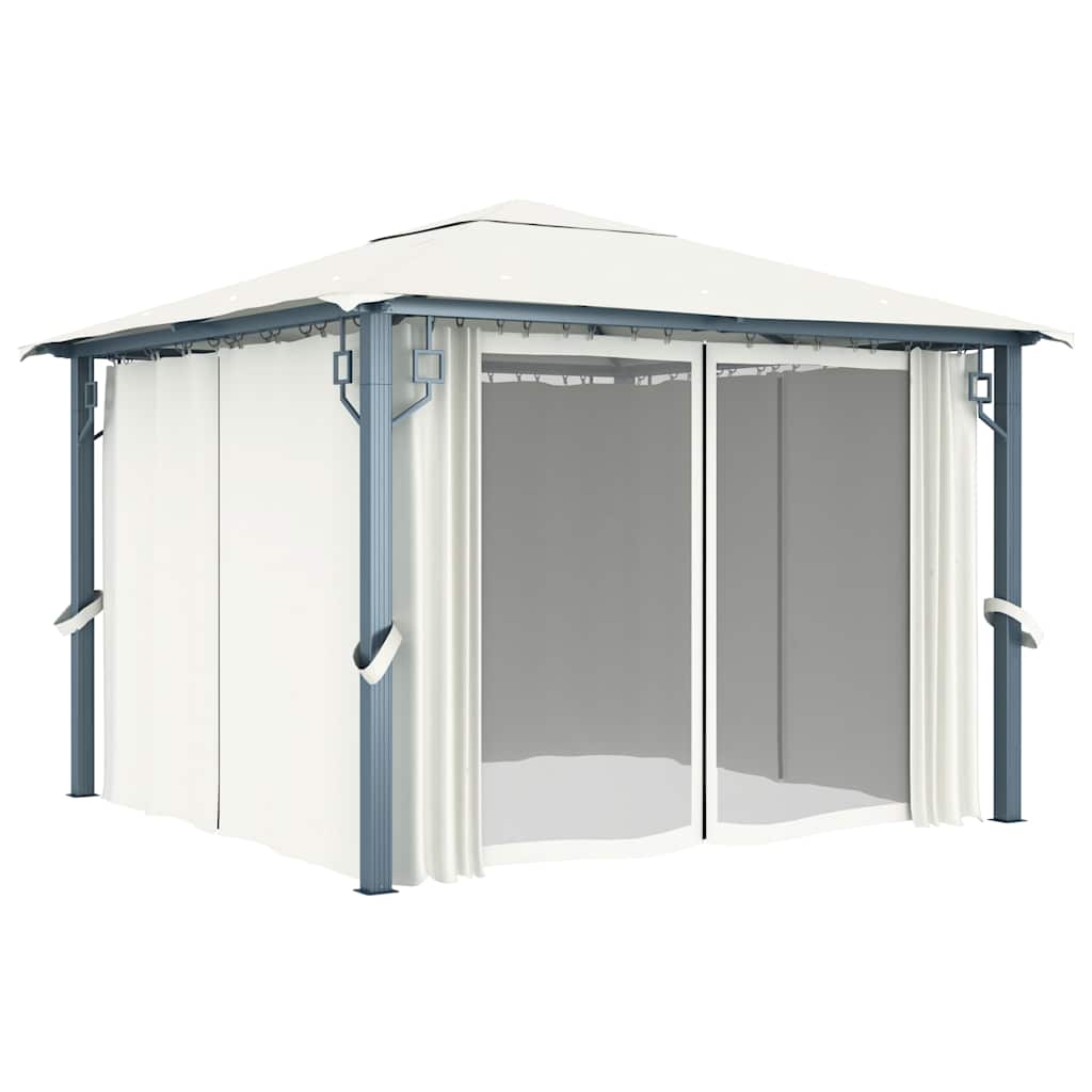 Varikatus kardinaga 300 x 300 cm, kreemjasvalge, alumiinium