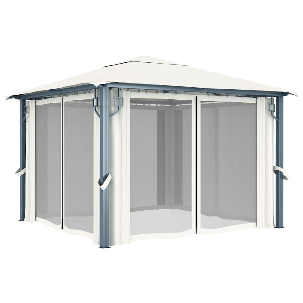 Varikatus kardinaga 300 x 300 cm, kreemjasvalge, alumiinium