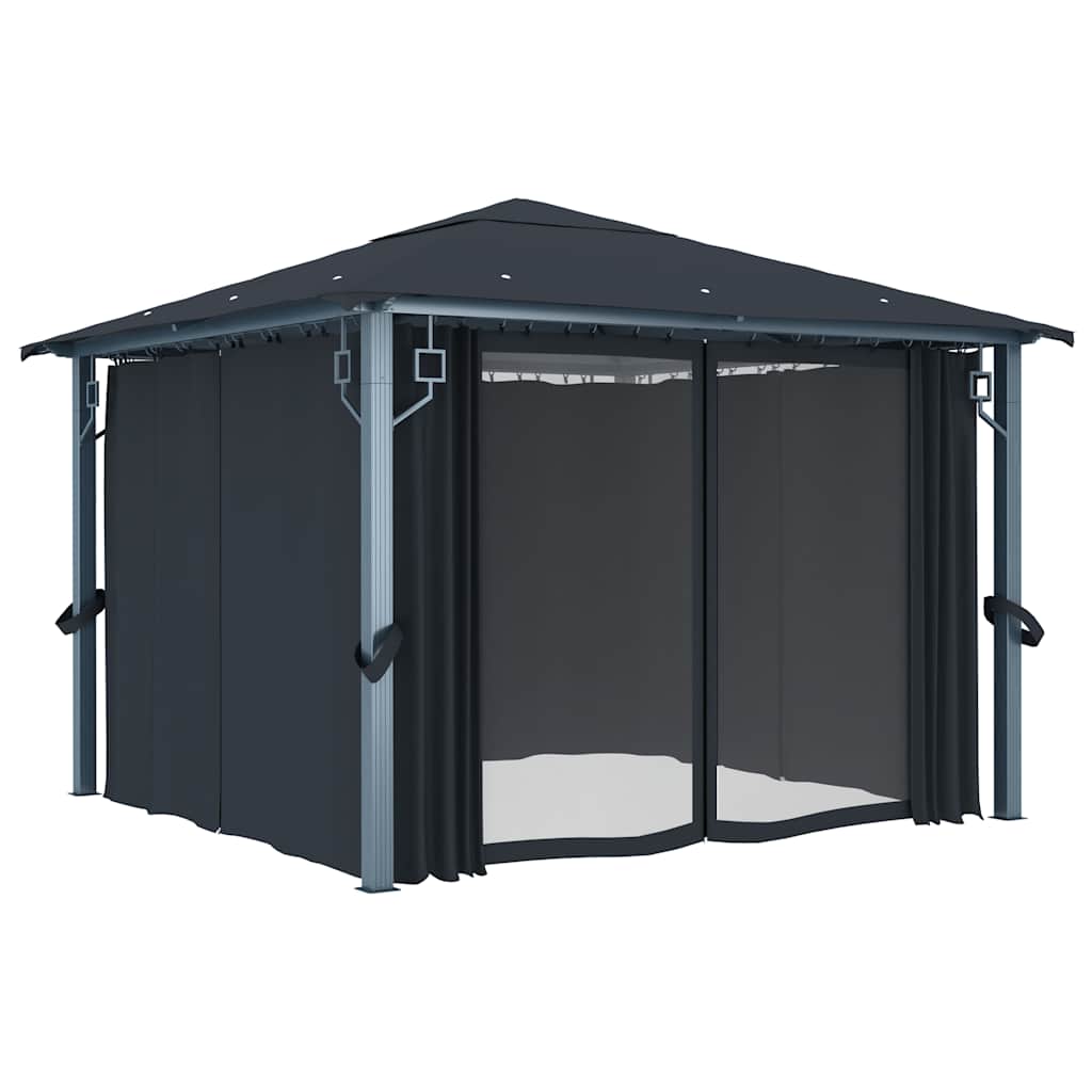 Varikatus kardinaga 300 x 300 cm, antratsiithall, alumiinium
