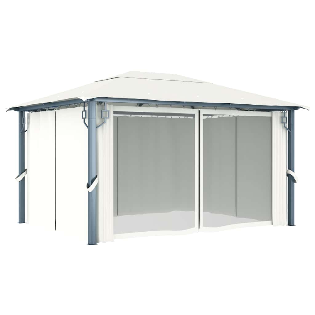 Varikatus kardinaga 400 x 300 cm, kreemjasvalge, alumiinium