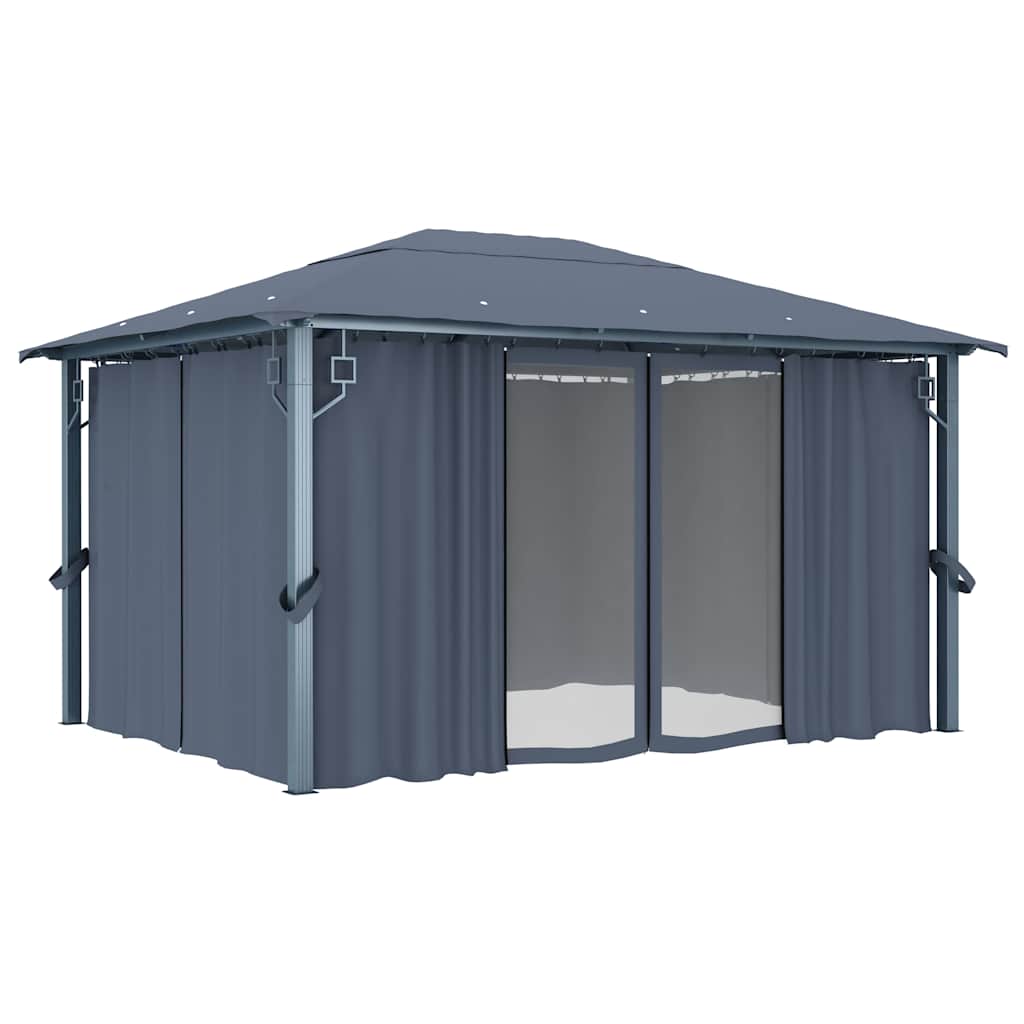 Varikatus kardinaga 400 x 300 cm, antratsiithall, alumiinium