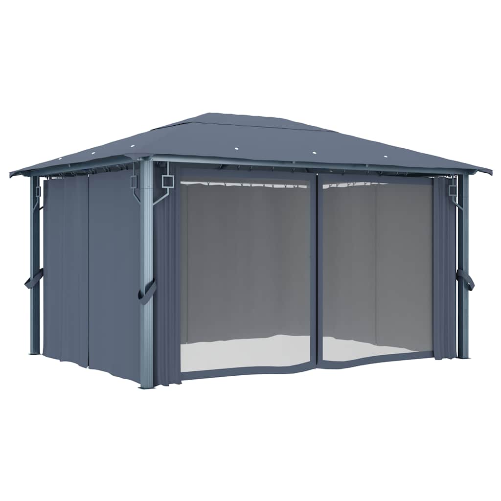 Varikatus kardinaga 400 x 300 cm, antratsiithall, alumiinium