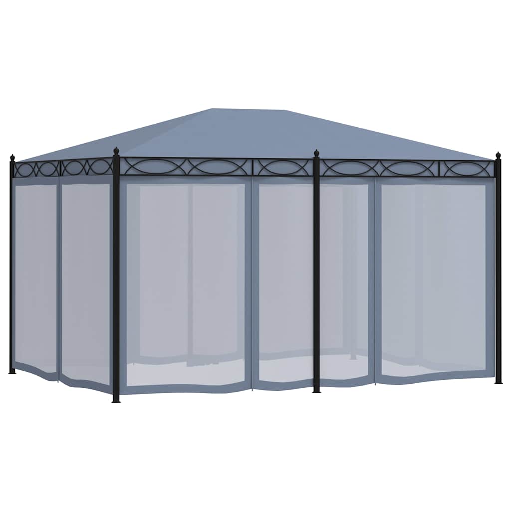 Varjualune võrkkardinatega, 3 x 4 m, antratsiithall, teras